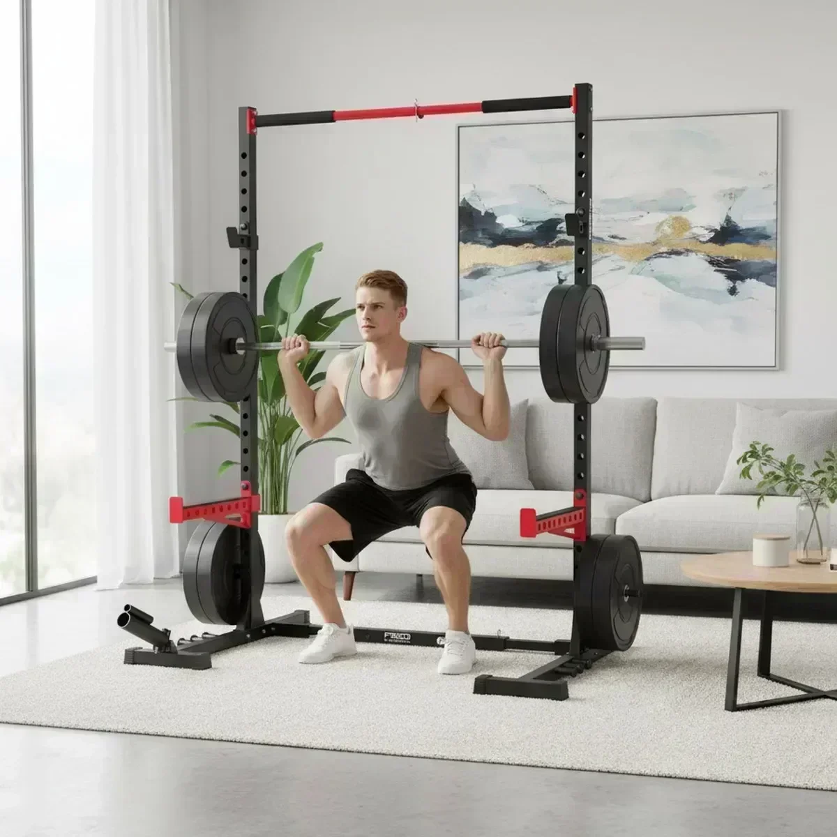 Adjustable Home Gym Squat Rack - Pull Up Bar 评论和价格